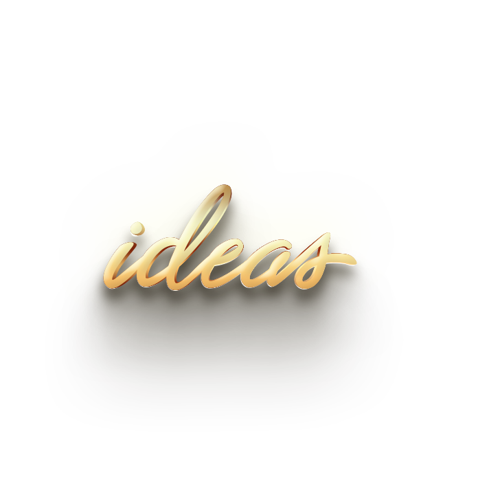 WORD IDEAS gold 3D text effects art typography PNG images free